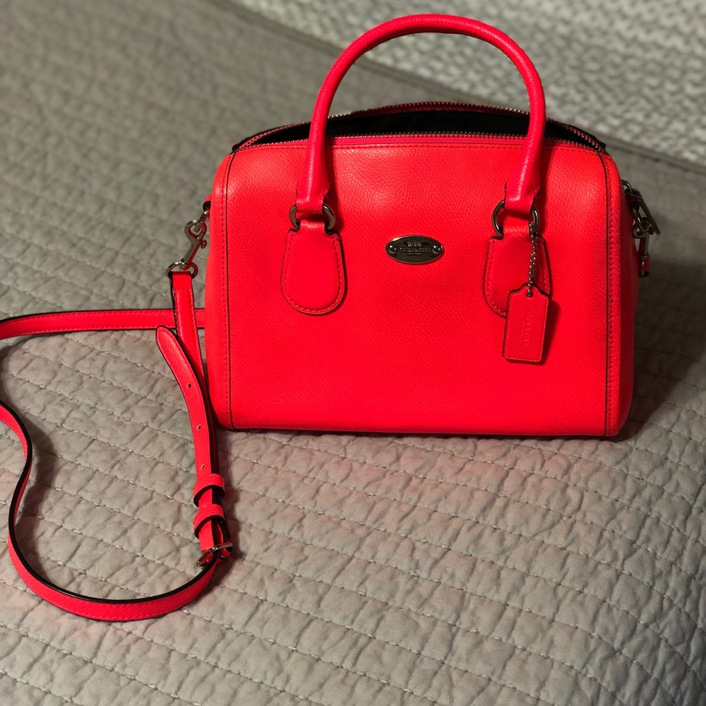 Neon Pink Coach Cross Body Purse